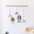 Nordic Healthier Style Cute Felt Clouds Shape Handmade Wall Hanging Fairy Tales Ornament Wooden Stick Tassel Pendant Hanging Ornaments For Kids Room Decoration Photography Props