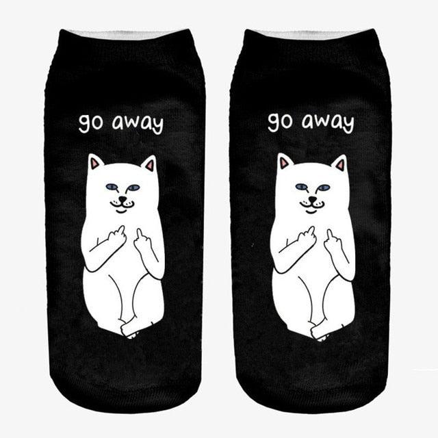 New Cartoon Cat Socks 3D Print Art Funny Socks Women Cute Low Cut Ankle Socks Made o Pure Cotton Short Socks Trending Fashion Short Ankle Socks For Men And Women