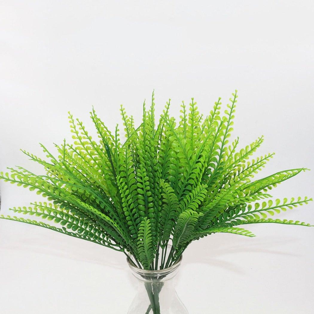 New Artificial Shrubs Boston Fern Grass Fake Green Bushes Indoor Outdoor UV Resistant Indoor Outside For Home Garden Porch Window Décor