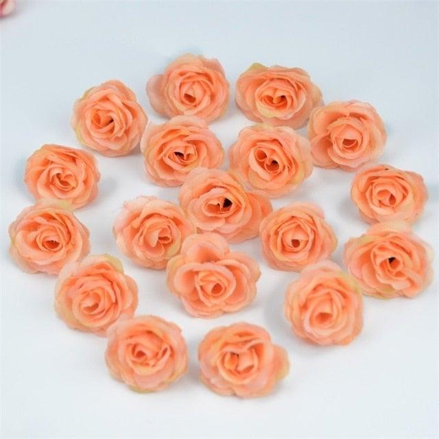 10/50/100pcs 2.5cm Mini Silk Fake Flower Heads Artificial Rose Flower For Crafts Wedding Party Home Decoration Accessories