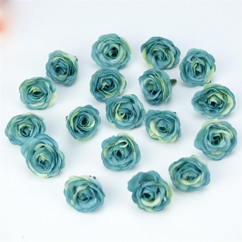 10/50/100pcs 2.5cm Mini Silk Fake Flower Heads Artificial Rose Flower For Crafts Wedding Party Home Decoration Accessories