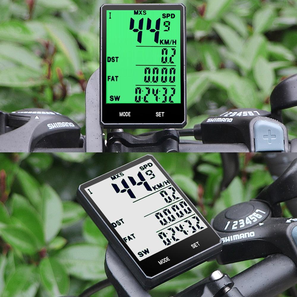 Wireless Bike Computer Rainproof Speedometer Odometer Stopwatch Wireless Waterproof Bicycle Cycle Speedometer And Odometer With Automatic Wake-up Backlight Motion Sensor LCD Display