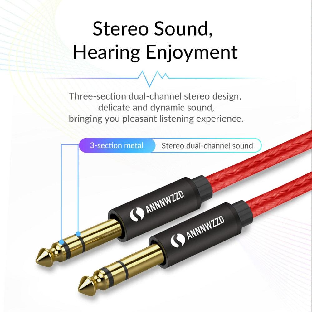 Balanced Signal 6.35mm 1/4 Inch Stereo Cable Jack For Guitar Amplifier Keyboard Professional Instrument Speaker - STEVVEX Cable - 220, 65.35MM stereo cable, 90 degree right angle aux, adapter, amplifier, aux cable for amplifier, aux cable for keyboard, aux cable for speaker, cable, cable jack, cable jack for guitar', cables, durability guaranteed, durable adapter, guitar, keyboard, SUSTAINABILITY, sustainability guaranteed - Stevvex.com