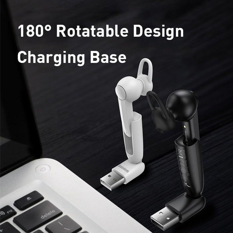 Magnetic Charging Wireless Bluetooth Earphone Bluetooth Headset Single Handsfree with Microphone Business Ear Updated Design with Industry Leading Sound & Improved Comfort, Long Wireless Range,