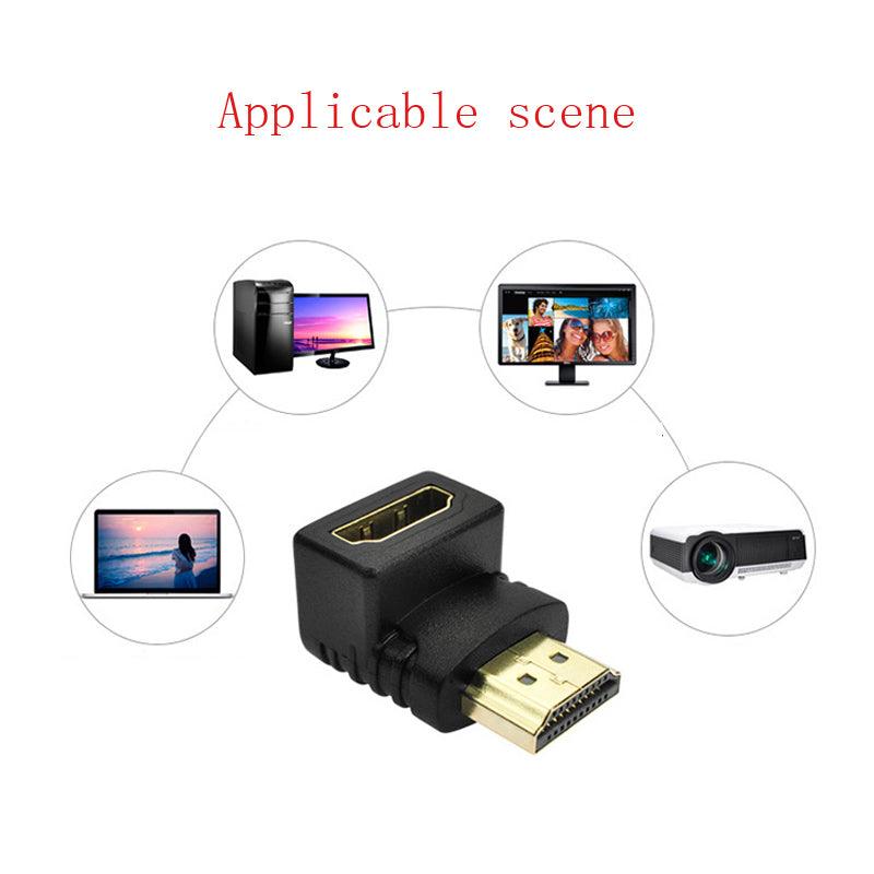 HDMI Compatible 90 Degree Right Angle Adapter HDMI 270 Degree HDMI Gold Plated HDMI 2.0 Male To Female Adapter Connector HDMI Cable Extender 3D 4K Supported - STEVVEX Cable - 220, 4K display port, 4K HDMI Cable, 4K HDMI Plug, 4k resolution, 90 Degree Right Angle Adapter, adapter, Adapter cables, adapter for tv, Angled Adapter, cable, cable adapter, cable for laptop, cable for PC, display port, HDMI, HDMI ADAPTER, HDMI Angled Adapter, HDMI Cable 4K - Stevvex.com