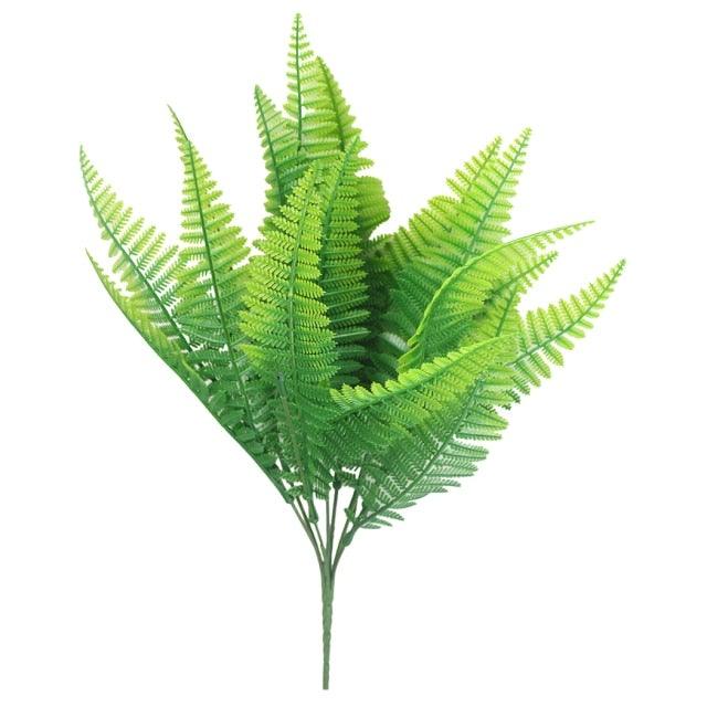 New Artificial Shrubs Boston Fern Grass Fake Green Bushes Indoor Outdoor UV Resistant Indoor Outside For Home Garden Porch Window Décor