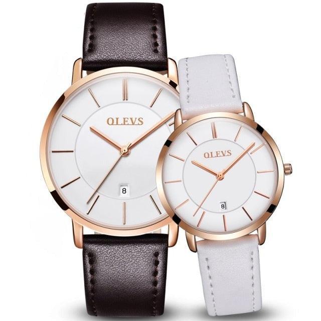 Couple Watches Popular Casual Quartz Women Men Watch Clock Boys Girls Ultra Thin Leather Wristwatch Minimalist Analog Quartz Ultra Thin Watches Leather Strap Fashion Casual Date Watch Waterproof Wrist Watch