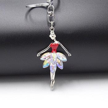 Creative Jewelry Pendant Key Ring Alloy Rhinestone Butterfly Fairy Key Ring Handbag Pendant Car Key Ring Female Jewelry Gift Butterfly Wing Fairy Keychain Rhinestone Dancing Ballet Car Keychain