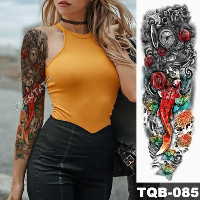 Large Tattoo Sleeve Arm Waterproof Temporary Sticker Tiger Fox For Arm Luxury Colorful Design - STEVVEX Beauty - 103, 3D Tattoo, Animal Tattoo, Arm Tattoo, Beauty, Big Tattoo, Black Tattoos, Body Tattoo, Colorful Tattoo, Fashion Tattoo, Flower Tattoo, Girls Tattoo, Large Tattoo, Leg Tattoo, Lion Tattoo, Lotus Tattoo, Luxury Tattoo, Stylish Tattoo, Tattoo, Waterproof Tattoo, Women Tattoo, Womens Tattoo - Stevvex.com