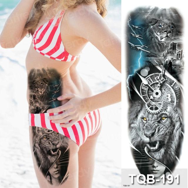 Luxury Black Temporary Tattoo Waterproof Big Lion Tattoo For Body Arm Legs Modern Large Design - STEVVEX Beauty - 103, 3D Tattoo, Animal Tattoo, Arm Tattoo, Beauty, Big Tattoo, Black Tattoos, Body Tattoo, Boys Tattoo, Fashion Tattoo, Large Tattoo, Leg Tattoo, Lion Tattoo, Luxury Tattoo, Men Tattoo, Mens Tattoo, Modern Tattoo, Stylish Tattoo, Tattoo, Waterproof Tattoo, Women Tattoo, Womens Tattoo - Stevvex.com