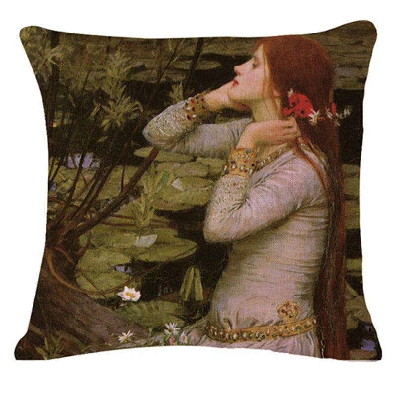 Art Renaissance Print Cushion Cover Throw Pillow Cover Home Decorative Cushion Case Beautiful Painting Art Pillow Case Home Decorative Sofa Car Chair Throw Pillow Case 45x45CM