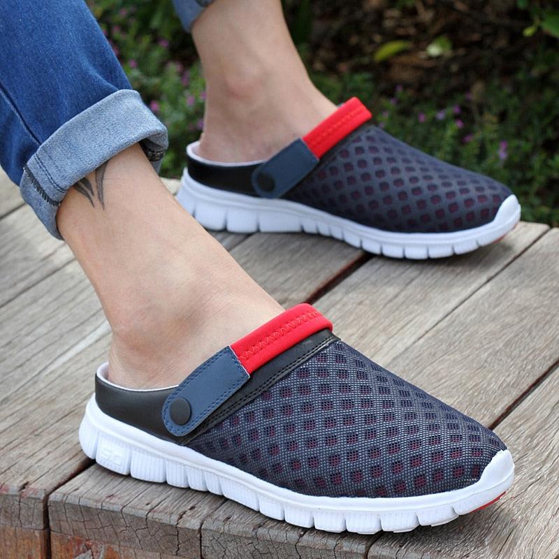 Summer Shoes Men Sandals Colorful Couples Beach Slippers Clogs Mens Breathable Summer Beach Slippers Lightweight Mesh Sandals Outdoor Walking Shoes