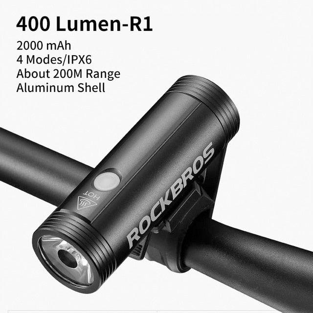 Bike Light Rainproof USB Rechargeable LED 2000mAh MTB Front Lamp Headlight Aluminum Ultralight Flashlight Super Bright Bicycle Front Headlight 5 Light Modes And Large Capacity Battery