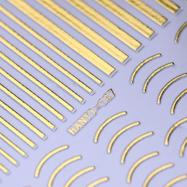 Gold 3D Nail Sticker Curve Stripe Lines Nails Stickers Gradient Adhesive Striping Tape Nail Foil Nail Art Stickers Decals Silver Strip Line Nail Decal Self-Adhesive 3D Wave Decal Decoration Metallic Curve Design Decoration for Women Girls