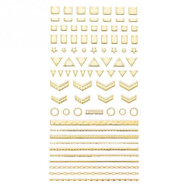 Gold 3D Nail Sticker Curve Stripe Lines Nails Stickers Gradient Adhesive Striping Tape Nail Foil Nail Art Stickers Decals Silver Strip Line Nail Decal Self-Adhesive 3D Wave Decal Decoration Metallic Curve Design Decoration for Women Girls