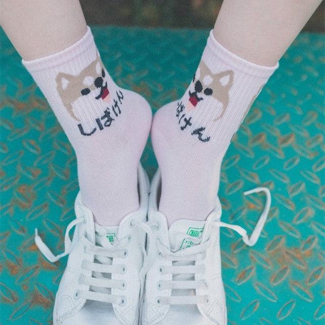 Kawaii Women Animals Cartoon Tube Socks Cute Egg Rabbit Panther Cotton Long Socks Female and Ladies Pink Milk White Short Ankle Socks For Women