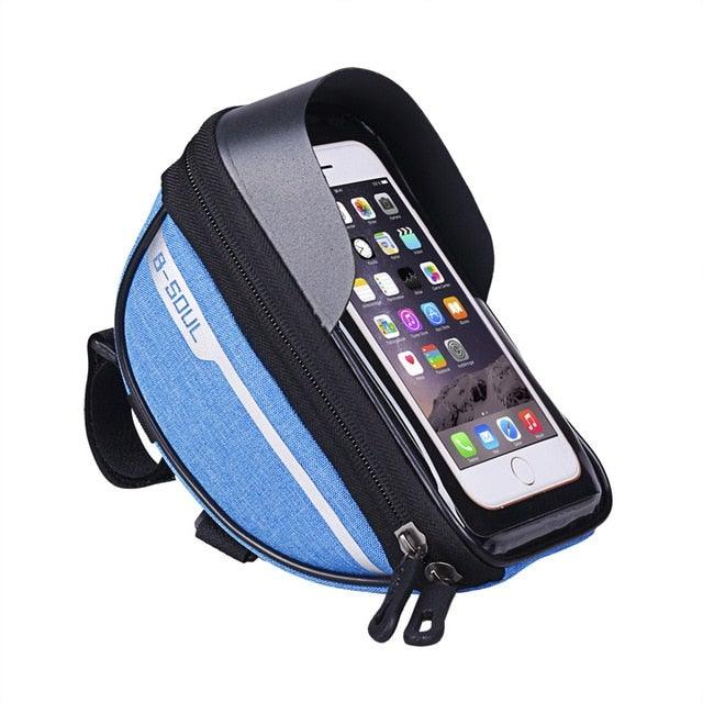 Cycling Bicycle Bike Head Tube Handlebar Cell Mobile Phone Bag Case Holder Screen Phone Mount Bags Case Bag Bicycle Bag Waterproof Bike Phone Mount Top Tube Bag Bike Phone Case Holder Accessories Cycling Pouch Compatible With Smartphones