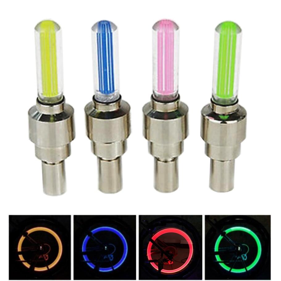 Bike Light Road Bike LED Tire Valve Caps Wheel Spokes Flash Tyre Wheel Valve Stem Cap Light For Car Bike Bicycle Motorcycle Automatic Wheel Spoke Light Tire Lights Lamp Bulb Car Accessories For Riding At Night