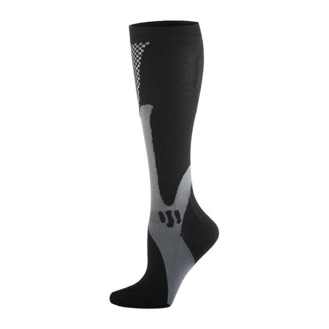 Compression Socks Nylon Medical Nursing Stockings Specializes Outdoor Cycling Sport Socks Men,20-30mmhg Run Nurse Socks for Edema Diabetic Varicose Veins Fast-drying Breathable Adult Sports Socks