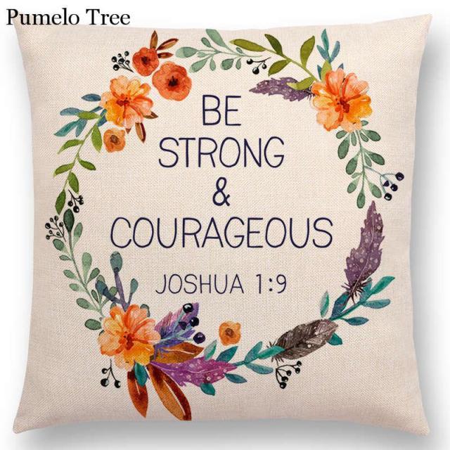 Newest Floral Quotes Decorative Pillow Covers Fresh Flowers Garland Inspirational Words Decorative Cotton Linen Throw Pillow Cushion Covers And Gifts For Women Daughter Mum Best Friend Birthday Home Decorations