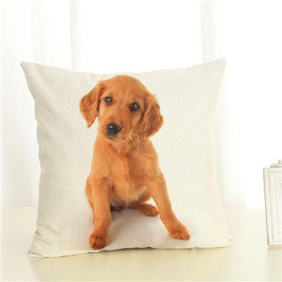 Cute Pet Dog Printed Cushion Cover Linen Pillow Cover Decorative Throw Pillow Cover For Sofa Chair Home