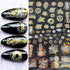 Summer Glitter Nail Decals Stickers Gold Black White Leaf Manicuring Foils Geometric Slider Nail Art Adhesive Decor Adhesive 3D Wave Design Decoration for Women Girls Art Stickers Decal Decoration Metallic Curve Strip Line Nail Decor