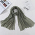 Long Soft Cotton Lightweight Crinkle Hijab Scarf Elegant Headscarf Head Wrap Islamic Head Wraps Hijab For Women 70*175cm