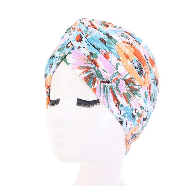 Fashion Soft Cotton Print Inner Headdress Lightweight Turban Elegant Bonnet Hijab Caps Arab Wrap Hijab Headscarf Hat For Woman