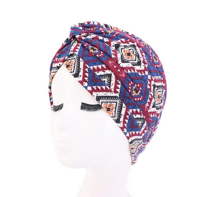 Fashion Soft Cotton Print Inner Headdress Lightweight Turban Elegant Bonnet Hijab Caps Arab Wrap Hijab Headscarf Hat For Woman