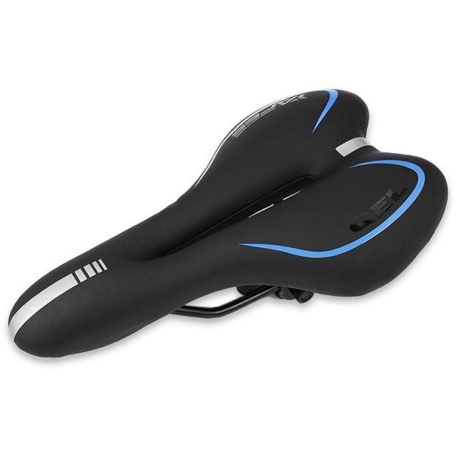 Breathable Silicone Cushion Seat PU Leather Surface Silica Filled Gel Comfortable Shockproof Bicycle Saddle Padded Professional Waterproof Road Bike Saddle For Men