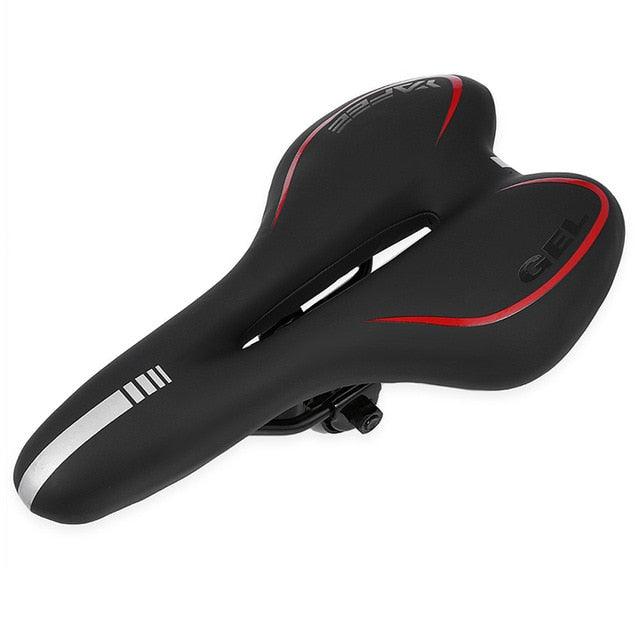 Breathable Silicone Cushion Seat PU Leather Surface Silica Filled Gel Comfortable Shockproof Bicycle Saddle Padded Professional Waterproof Road Bike Saddle For Men