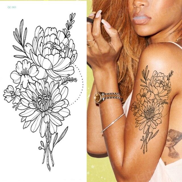 Waterproof Red Flowers Tattoo Multi-Colored Temporary Sticker Flower Lotus Tattoo Elegant Big Design For Womens - STEVVEX Beauty - 103, 3D Tattoo, Arm Tattoo, Beauty, Big Flowers Tattoo, Big Tattoo, Body Tattoo, Colorful Tattoo, Fashion Tattoo, Flower Tattoo, Girls Tattoo, Large Tattoo, Leg Tattoo, Luxury Tattoo, Red Flower Tattoo, Stylish Tattoo, Tattoo, Waterproof Tattoo, Women Tattoo, Womens Tattoo - Stevvex.com