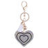 Cute Leather Heart Tassel Key Holder Metal Crystal Key Chain Keyring Rhinestone Heart Shape Keychains Glitter Crystal Heart Tassel Keychains Charm Keychain Bag Auto Pendant Gift