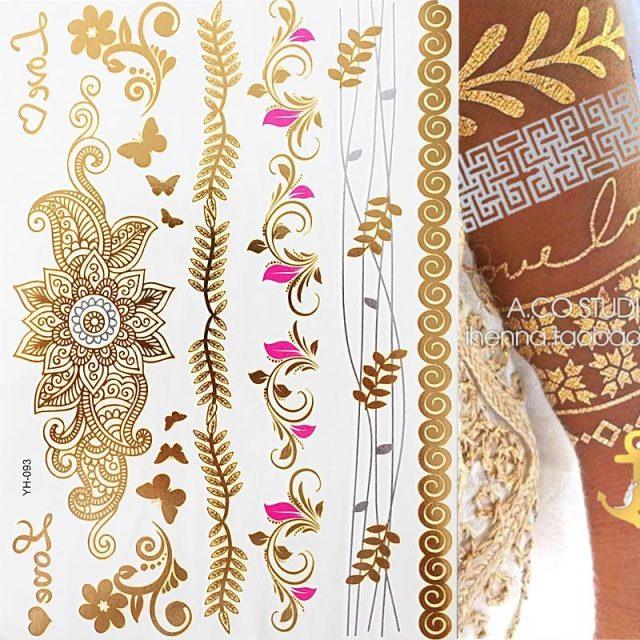 Body Tattoo Art Painting Stickers Glitter Gold Silver Temporary Waterproof Nontoxic Long Lasting Tattoos - STEVVEX Beauty - 103, Beauty, Body Tattoo, Fashion Tattoo, Gold Tattoo, Luxury Tattoo, Mens Tattoo, Silver Tattoo, Stylish Tattoo, Tattoo, Waterproof Tattoo, Womens Tattoo - Stevvex.com