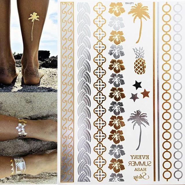 Body Tattoo Art Painting Stickers Glitter Gold Silver Temporary Waterproof Nontoxic Long Lasting Tattoos - STEVVEX Beauty - 103, Beauty, Body Tattoo, Fashion Tattoo, Gold Tattoo, Luxury Tattoo, Mens Tattoo, Silver Tattoo, Stylish Tattoo, Tattoo, Waterproof Tattoo, Womens Tattoo - Stevvex.com