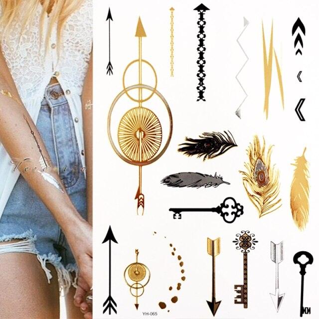 Body Tattoo Art Painting Stickers Glitter Gold Silver Temporary Waterproof Nontoxic Long Lasting Tattoos - STEVVEX Beauty - 103, Beauty, Body Tattoo, Fashion Tattoo, Gold Tattoo, Luxury Tattoo, Mens Tattoo, Silver Tattoo, Stylish Tattoo, Tattoo, Waterproof Tattoo, Womens Tattoo - Stevvex.com