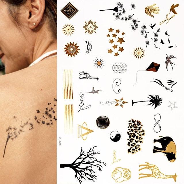 Body Tattoo Art Painting Stickers Glitter Gold Silver Temporary Waterproof Nontoxic Long Lasting Tattoos - STEVVEX Beauty - 103, Beauty, Body Tattoo, Fashion Tattoo, Gold Tattoo, Luxury Tattoo, Mens Tattoo, Silver Tattoo, Stylish Tattoo, Tattoo, Waterproof Tattoo, Womens Tattoo - Stevvex.com