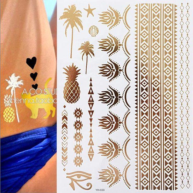 Body Tattoo Art Painting Stickers Glitter Gold Silver Temporary Waterproof Nontoxic Long Lasting Tattoos - STEVVEX Beauty - 103, Beauty, Body Tattoo, Fashion Tattoo, Gold Tattoo, Luxury Tattoo, Mens Tattoo, Silver Tattoo, Stylish Tattoo, Tattoo, Waterproof Tattoo, Womens Tattoo - Stevvex.com