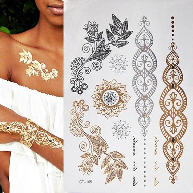 Body Tattoo Art Painting Stickers Glitter Gold Silver Temporary Waterproof Nontoxic Long Lasting Tattoos - STEVVEX Beauty - 103, Beauty, Body Tattoo, Fashion Tattoo, Gold Tattoo, Luxury Tattoo, Mens Tattoo, Silver Tattoo, Stylish Tattoo, Tattoo, Waterproof Tattoo, Womens Tattoo - Stevvex.com