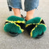 Summer Women Fox Fur Slippers Indoor Slides Fashion Flip Flops Casual Sandals Furry Fluffy Plush Slides Lightweight House Slippers Fluffy Sandals Outdoor Indoor Women Shoes