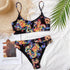 Modern Blue High Waist Bikini Push Up Swimwear Women Dragon Printed Bikini Set Retro Swimsuit Women's High Waist Bikini Swimsuits Twist Push Up Two Piece Bathing Suits Tummy Control Swimwear