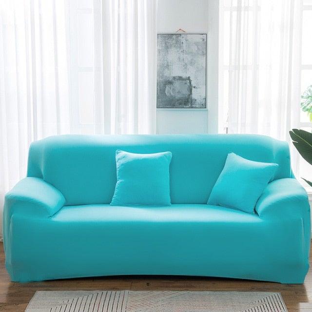 Elastic Solid Color Sofa Cover Spandex Modern All-inclusive Sofa SlipCover for living Room Stretch Couch Covers 1/2/3/4 Seater Sofa Cover Furniture Protector Couch Soft with Elastic Bottom Anti-Slip Foam Kids