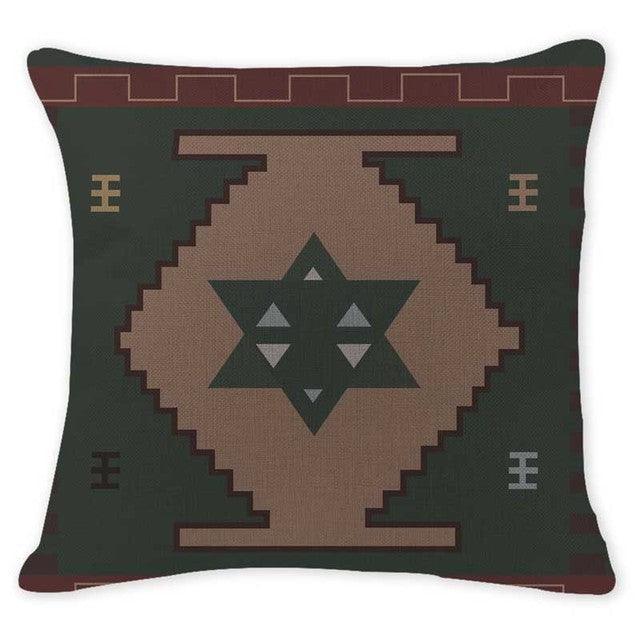 Geometric Throw Pillow Cover Cotton/Linen Brown Cushion Covers Decorative Comfortable Pillow Case For Home Decor Modern Square Cotton Linen Cushion Covers for Sofa Couch and Outdoor Décor 45x45cm