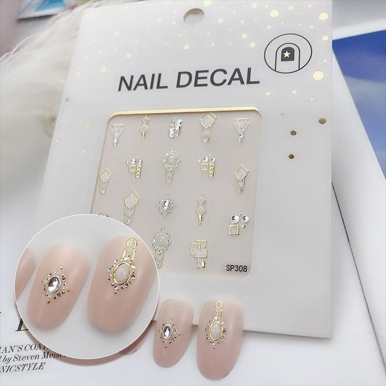 Bronzing Rhinestones Nail Art Decals 3D Sequins Holographic Nail Glitter Flakes Sequin Mirror Glitter Effect Decorations Nail Sticker Jewelry Design For Nails Sliders Tips Manicure Decoration Decoration Including Hearts Stars