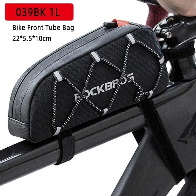 Bicycle Bag Reflective Front Top Frame Tube Bag Ultralight Portable Bike Big Capacity Pocket Cycling Accessories Top Tube Bike Bag Waterproof Bike Front Frame Bike Bag Bicycle Top Tube Bag Cycling Accessories