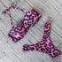 Animal Print Leopard Bikini Push Up Swimsuit Women Bikini Set Bathing Suit Bandeau Beach Wear Swimwear Women Casual Leopard Printed Triangle High Waist Two Piece Bikini Sets