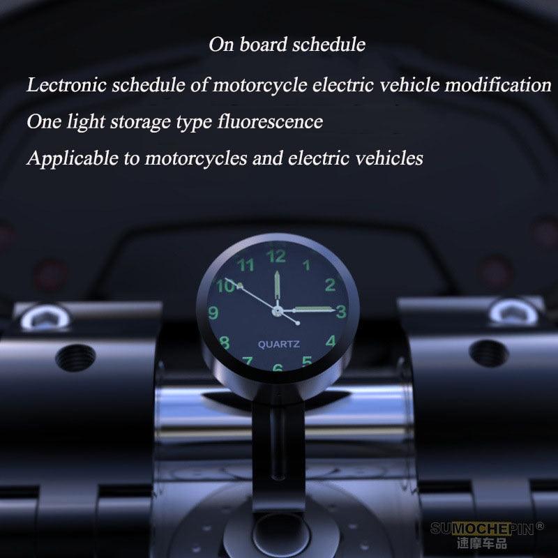 7/8" Universal Motorcycle Handlebar Watch Bike Hand Grip Bar Mount Dial Clock Motorcycle Handlebar Watch  Mount Clock Glow Mount Clock Dial Watch Fit  Waterproof For Scooter Bicycle Motor ATV