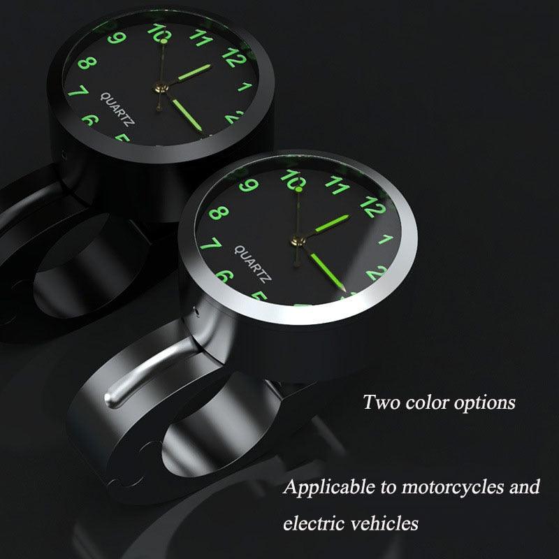 7/8" Universal Motorcycle Handlebar Watch Bike Hand Grip Bar Mount Dial Clock Motorcycle Handlebar Watch  Mount Clock Glow Mount Clock Dial Watch Fit  Waterproof For Scooter Bicycle Motor ATV