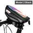 Black Bike Bag Frame Front Top Tube Cycling Bag Waterproof Phone Case Touchscreen Bag  Pack Bicycle Accessories Bike Bicycle Bag Waterproof Bike Phone Mount Bag Front Frame Top Tube Handlebar Bag Touch Screen Holder Case For Cell Phones 6.6in