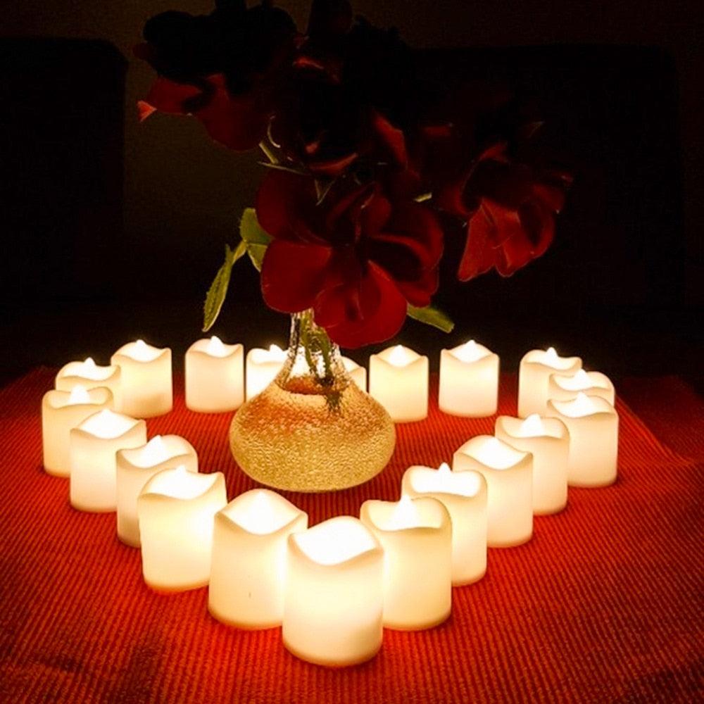 12/24Pcs Creative LED Candle Flameless LED Tea Lights with Remote Battery Operated Flickering Tea lights Candles with Timer Tea Lights Realistic Fake Candles Battery Powered Flameless Tea Light Lamp For Home Wedding Party Decoration Supplies